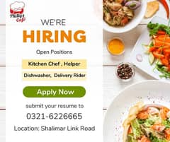 Chef | Helper | Dishwasher| Rider | Jobs | Male Staff