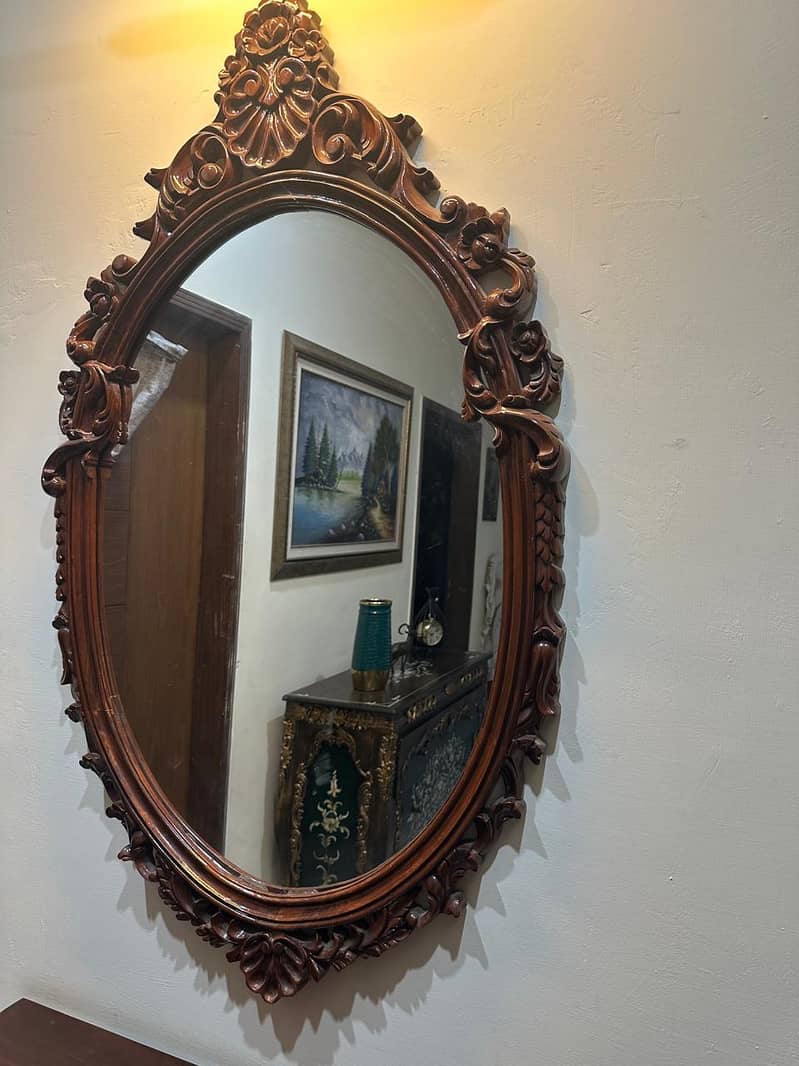 Sheeshum Wood Console With Mirror 2