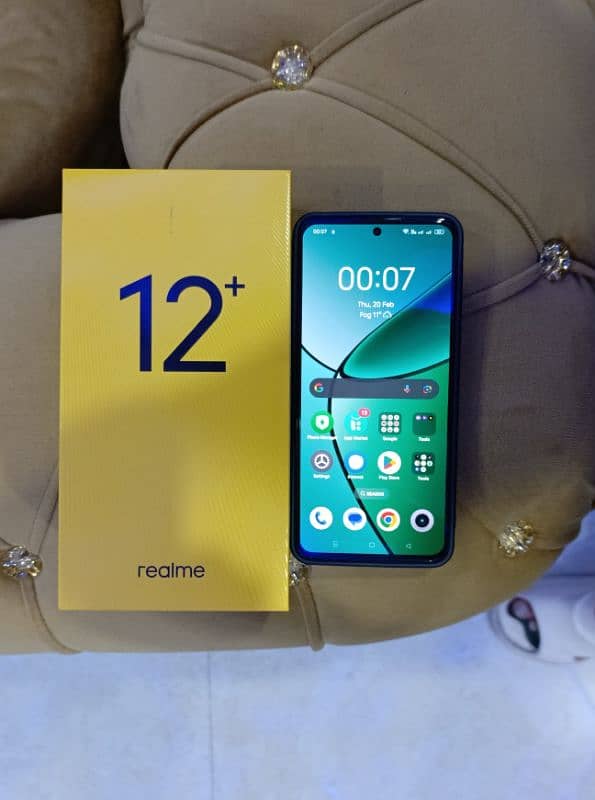 Realme 12+ plus 5G (256/8GB)Ram with complete box for sale 0