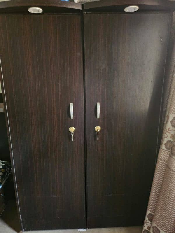 3 Door Used Wooden Wardrobe 0