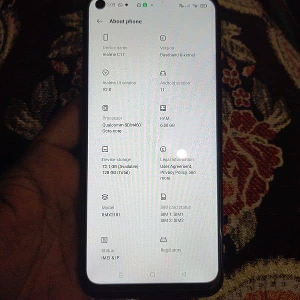 realme c17 6gb 128gb box Sath ha 0