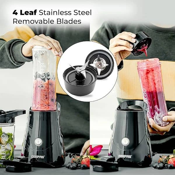 Geepas Personal Blender | Stainless Steel Blade | GSB44075 2