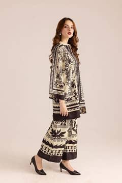 Stylish Printed Shirt And Trouser Set -2 Pcs Women's Stitched Outfits