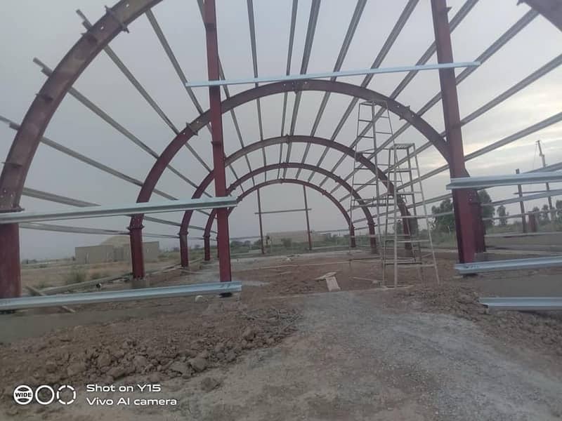 Dairy farm parking sheds big steel structure tensile sheds 8