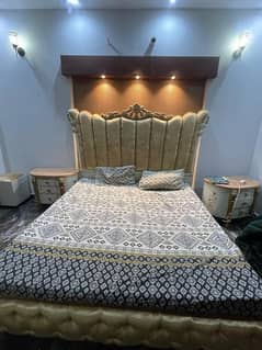 King size Bed with side tables and dressing