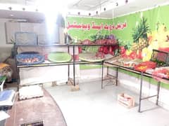 fruit and vegetables set up for sale