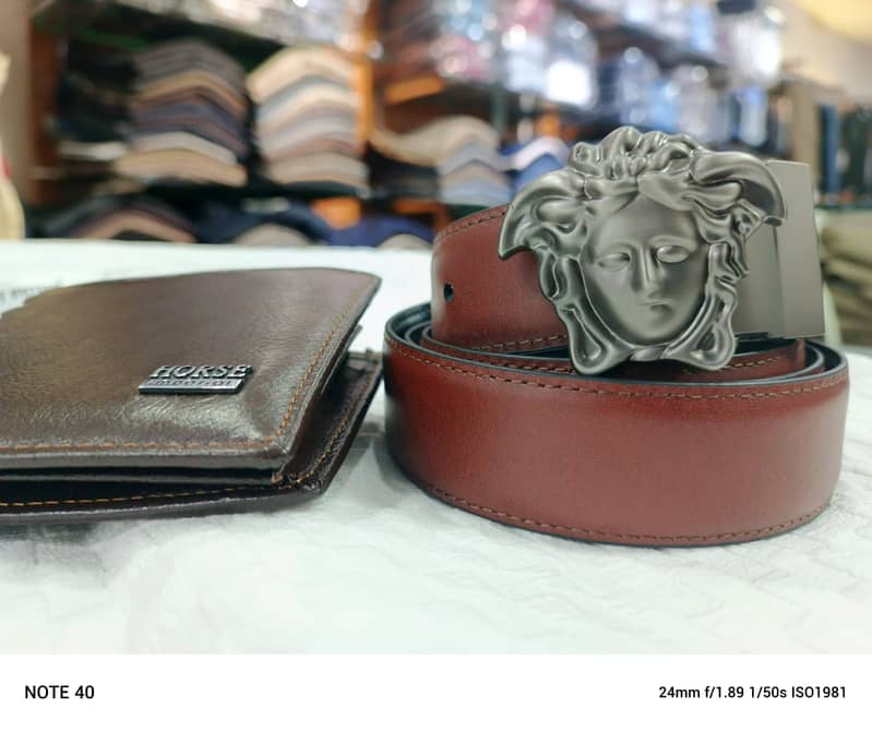 leather belts wallets imported metal bucle two side belt fashion belt 4