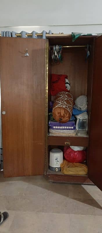 BED CUPBOARD AND SIDETABLES WITH MATTRESS AND PILLOW 1