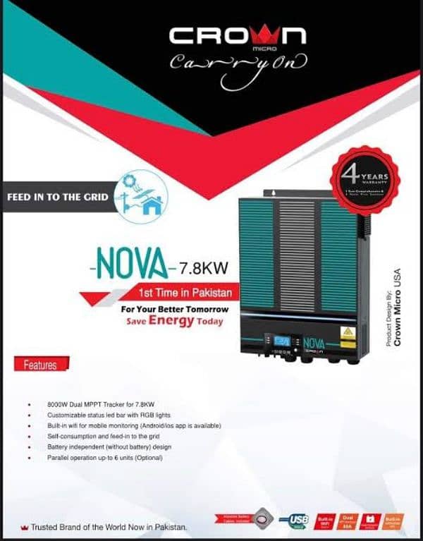 Crown nova 7.8 hybrid inverter(price negotiable) 0