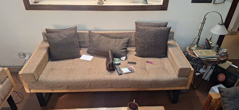 heavy Wooden and steel Sofa set 1