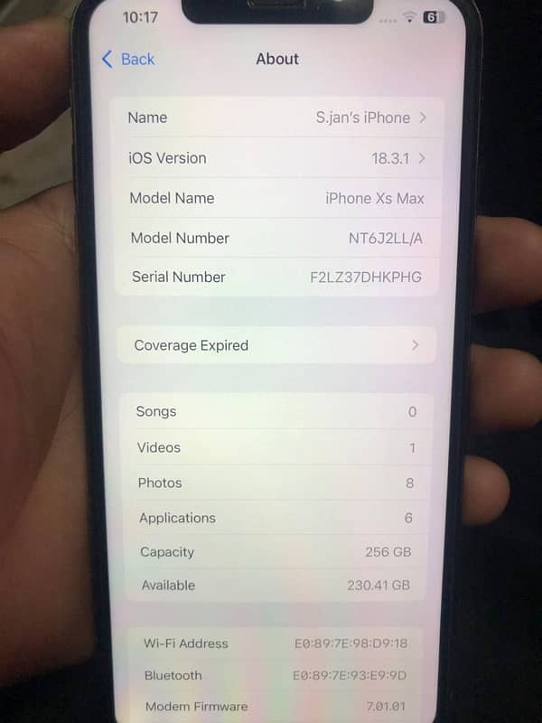 iPhone XS Max (256)gb Face ID ok 100 parsant 81 battery health 3