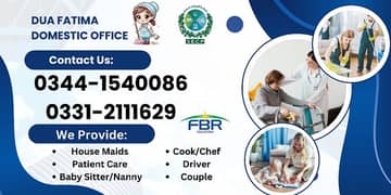 Baby Sitter, House maids , Nanny , Couple , Drivers , Patient care