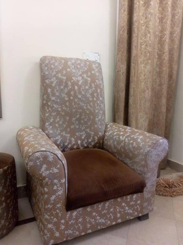 2 seater sofa with one stool 3