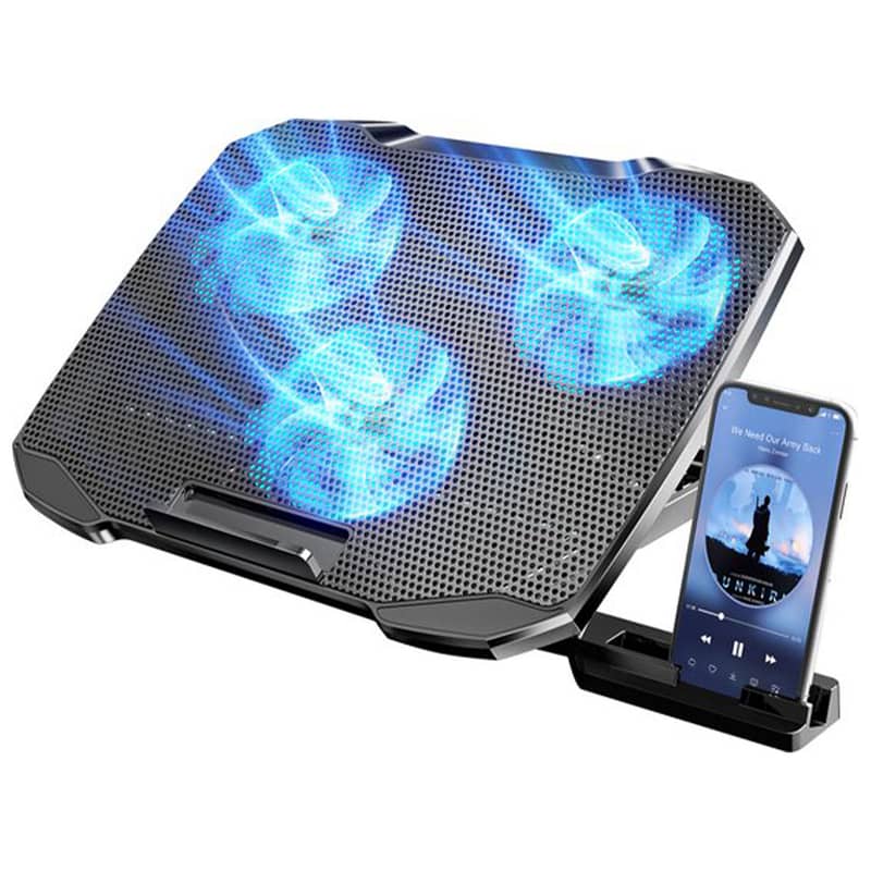 F2 Plus Laptop Cooling Pad Triple Fan with Mobile Holder 6