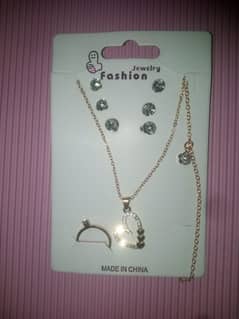 set of Necklace, bracelet,ring and earings