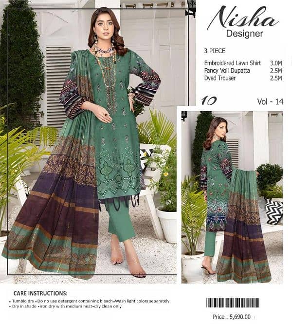 FAMOUS NISHA DESIGNER PRINTED LAWN 2