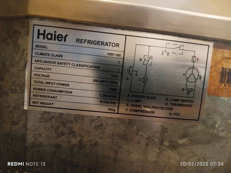 Haier refrigerator HRF-195 0