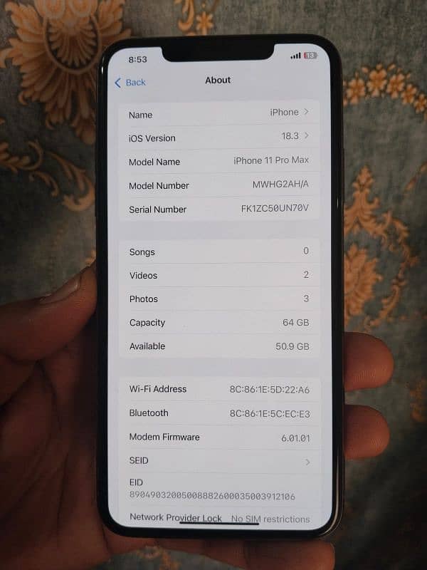 I phone 11 pro max . 64gb PTA approved with original box 2