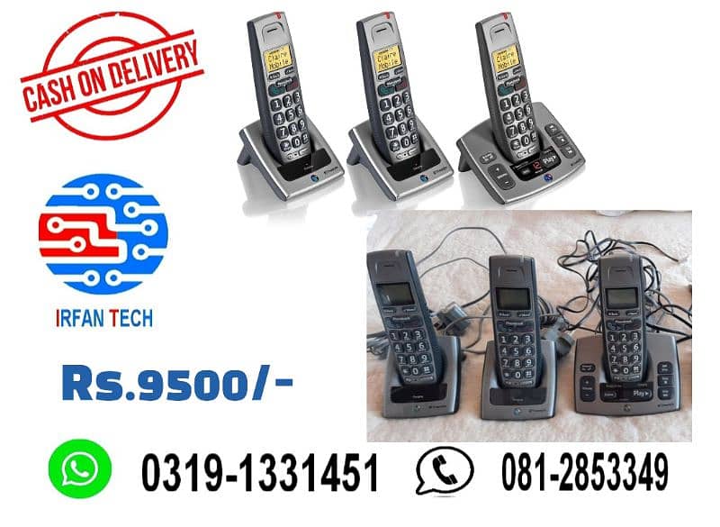 Tero Handset PTCL Wireless Cordless Telephone with all Accessories 3