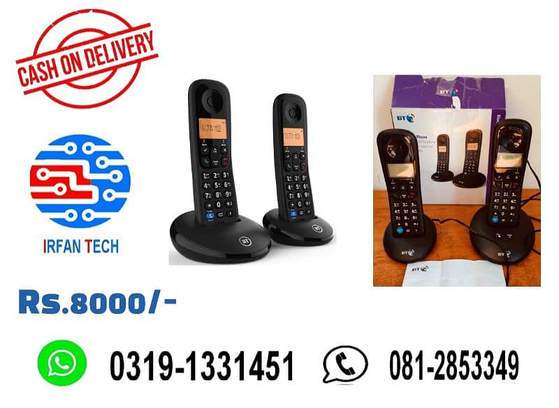 Tero Handset PTCL Wireless Cordless Telephone with all Accessories 5