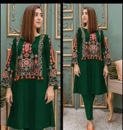 2 pcs stitched women embroided shirt and trouser