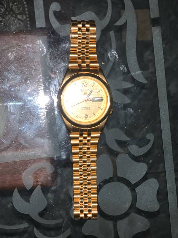 Seiko Automatic Gold Watch - 21 Jewels, Day-Date, Stainless Steel 3