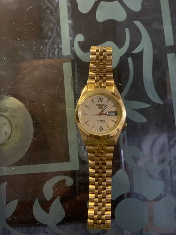 Seiko Automatic Gold Watch - 21 Jewels, Day-Date, Stainless Steel 7