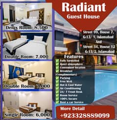 Luxury Guesthouse Room for rent in Islamabad