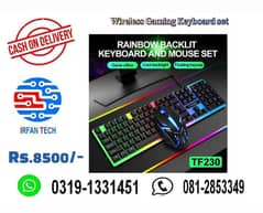 PC Gaming Wireless Color LED Keyboard with Mouse