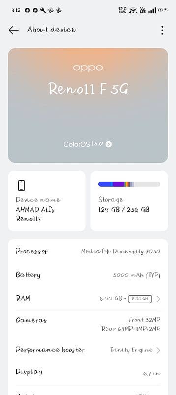 OPPO RENO 11F 5G ocean Blue clr 0