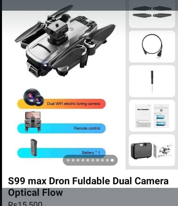 S99 Max drone foldable dual camera optical flow 4