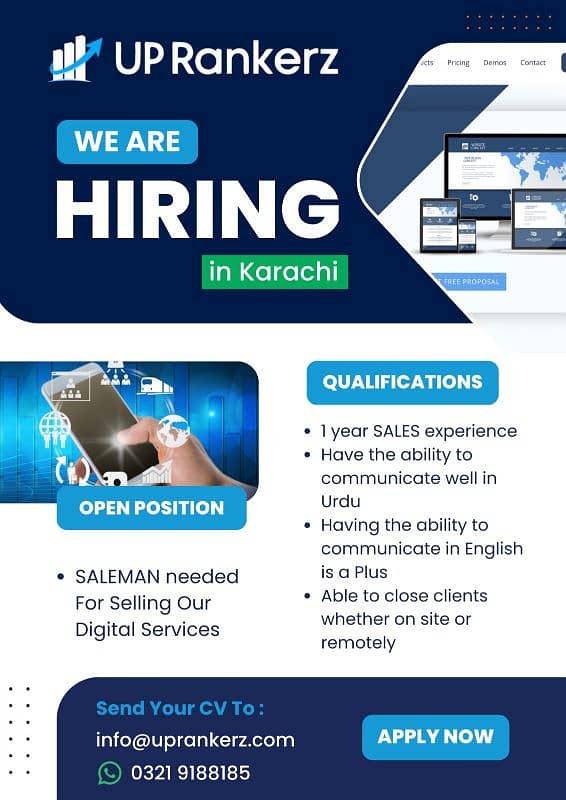 Salesman needed for selling Web design and digital services in Karachi 0