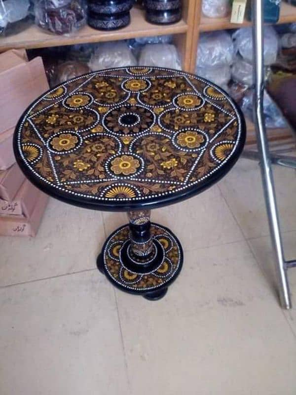 Handcrafted Wooden Round Side Table –New 3