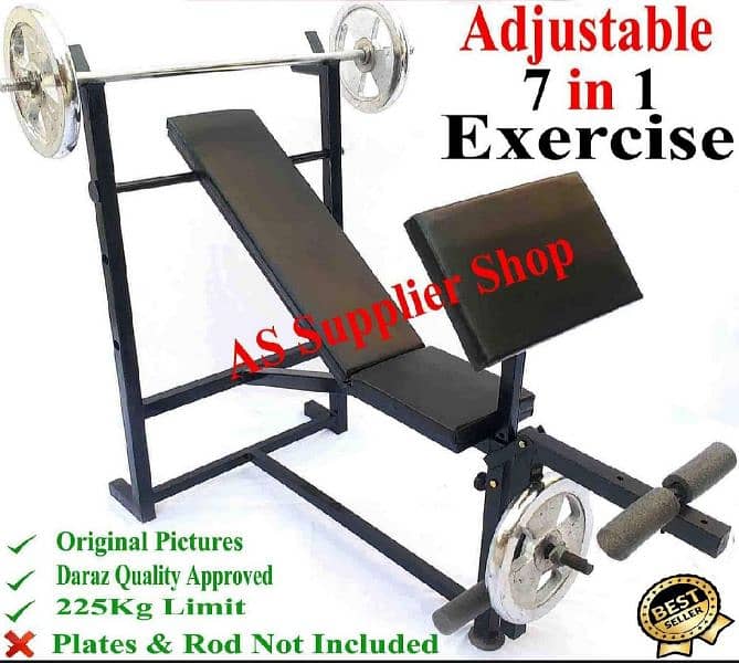 7 In 1 Adjustable Gym Bench Perfect for Home and Hostel 3