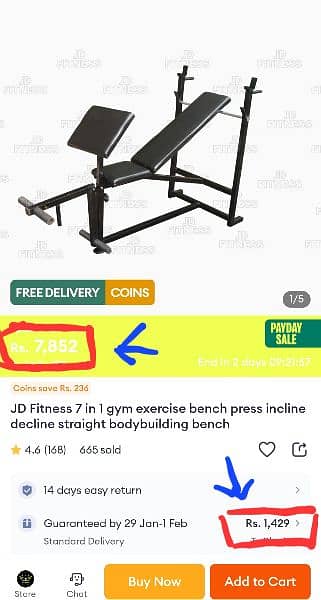 7 In 1 Adjustable Gym Bench Perfect for Home and Hostel 4