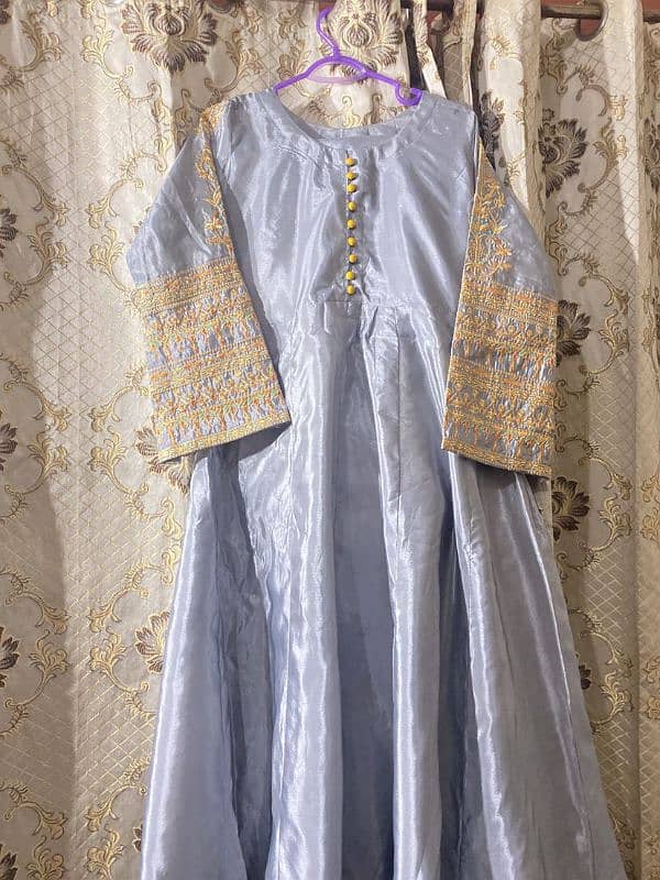 2pc gray long frock 0