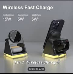 3 in 1 Wireless Charger + Night Lamp (Magsafe)