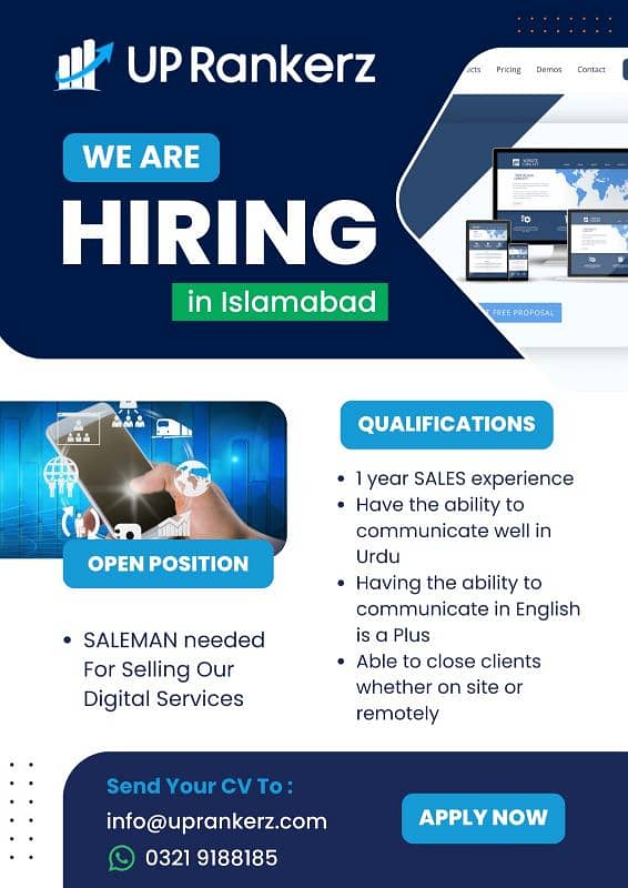 Salesman needed for selling Web design and digital services- Islamabad 0