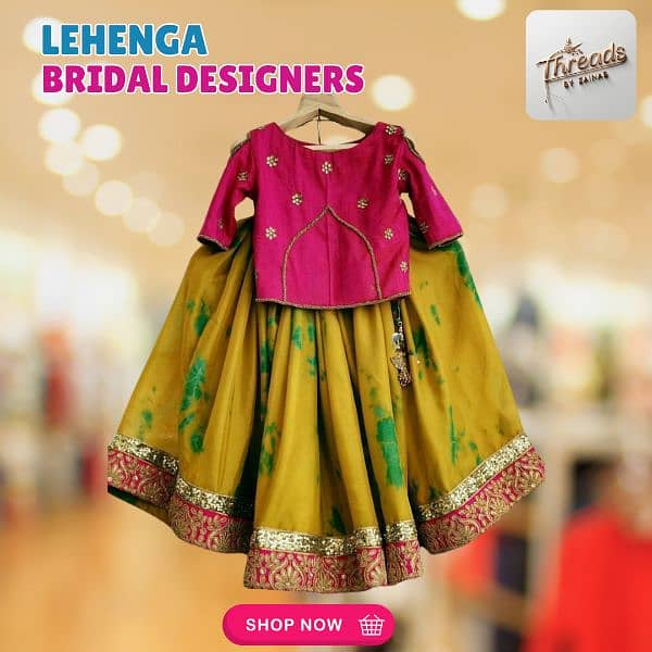 tie and die lehnga with laces all around paired with shirt 0