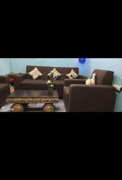 Selling 5 seater sofa set with table and trolly