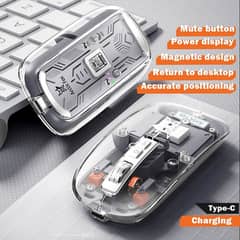 Transparent wireless  rechargeable and Bluetooth Mouse