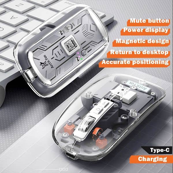 Transparent wireless  rechargeable and Bluetooth Mouse 0