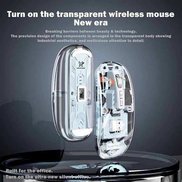 Transparent wireless  rechargeable and Bluetooth Mouse 3