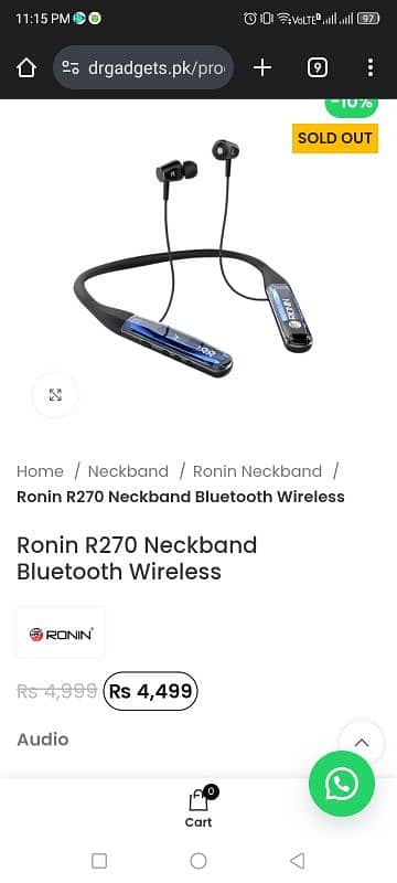 Ronin r270 best sound quality and calling blooth connect 10/09 5