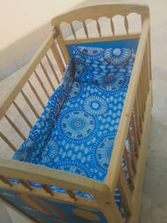 wooden baby cot car printed