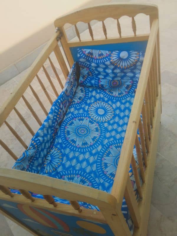 wooden baby cot car printed 0