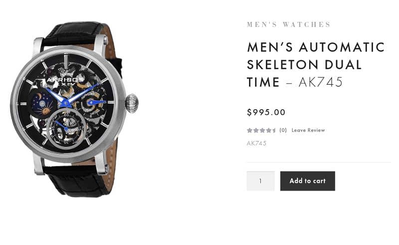 Original AKRIBOS XXIV AK745 men's Automatic watch is available 7