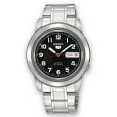 Seiko 5 automatic 21 Jewels Calendar black dial Stainless steel watch