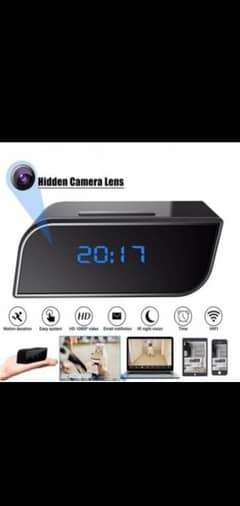 Alarm Clock Camera Hidden For Home Office Security.