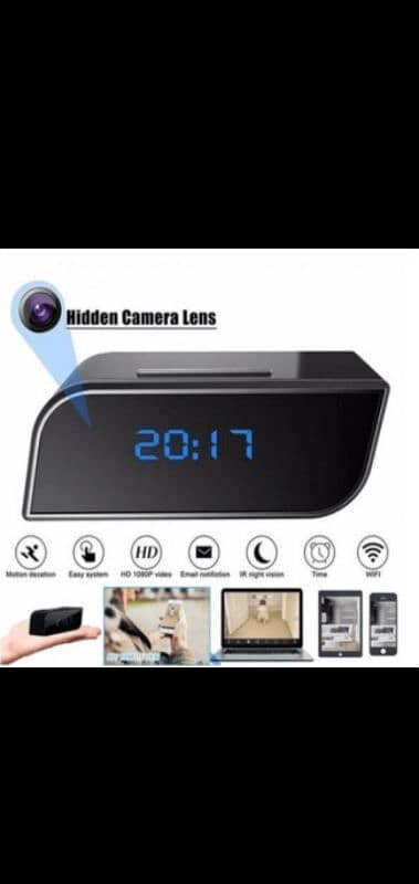 Alarm Clock Camera Hidden For Home Office Security. 0